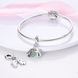 Angel Christmas Tree Elk Silver Enamel Beads Dangle Charm for Bracelet Necklace