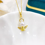 Sterling Silver Angel Pendant Settings for 6-8mm Beads DIY