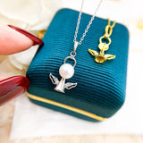 Sterling Silver Angel Pendant Settings for 6-8mm Beads DIY