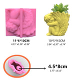 Silicone Angel Flower Pot Mold for Candle Soap Plaster Fondant Chocolate