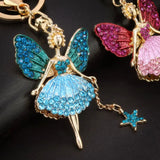 Angel Girl Rhinestone Crystal Keychain Enamel Keyring for Car