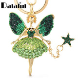 Angel Girl Rhinestone Crystal Keychain Enamel Keyring for Car
