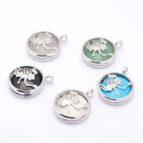 Angel Life Tree Two Sided Pendant Necklace Natural Stone Crystal Charm