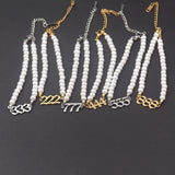Angel Numbers Charm Pearl Bracelet 111 222 333 444 555 666 777 888 999