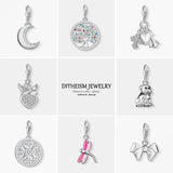 Angel Heart Charm Pendant, 925 Sterling Silver Gift for Her