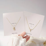Golden Angel Pendant Necklace with Artificial Diamond Inlay