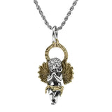 Retro Hip Hop Angel Wings Necklace Men and Women Tide Clavicle Chain