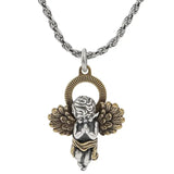 Retro Hip Hop Angel Wings Necklace Men and Women Tide Clavicle Chain