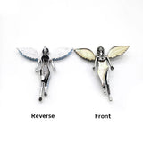 Angel Shape Zinc Alloy 60x61mm Brooch Natural Stone Abalone Shell Turquoise