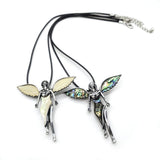Angel Shape Zinc Alloy 60x61mm Brooch Natural Stone Abalone Shell Turquoise