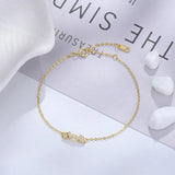 S925 Sterling Silver Angel Wing Bracelet Short Chain Diamond Accent