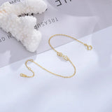 S925 Sterling Silver Angel Wing Bracelet Short Chain Diamond Accent