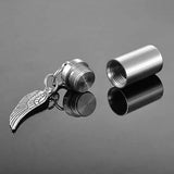 Angel Wing Charm Cylinder Memorial Urn Necklace Cremation Jewelry