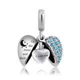 Angel Wing I Love You to The Moon and Back Locket Urn Necklace