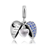 Angel Wing I Love You to The Moon and Back Locket Urn Necklace