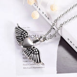 Angel Wing Cremation Jewelry Urn Necklace Stainless Steel Memorial Keepsake