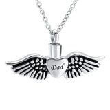 Angel Wing Cremation Jewelry Urn Necklace Stainless Steel Memorial Keepsake
