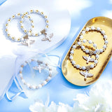 Angel Wing Cross Bracelet Favor With Organza Bags Acrylic