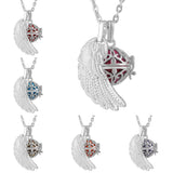 Angel Wing Harmony Ball Floating Locket Pendant Necklace Jingle Bell