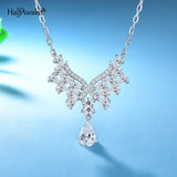 Angel Wing Moissanite Necklace Silver Chain Pendant