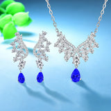 Angel Wing Moissanite Necklace Silver Chain Pendant