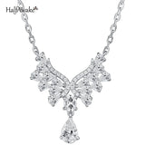 Angel Wing Moissanite Necklace Silver Chain Pendant