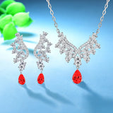 Angel Wing Moissanite Necklace Silver Chain Pendant