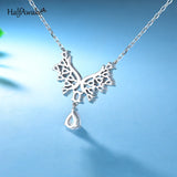 Angel Wing Moissanite Necklace Silver Chain Pendant