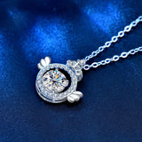 Angel Wing Mosan Diamond Necklace 925 Sterling Silver Platinum Collar Chain