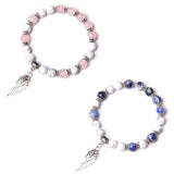 Angel Wing Stretch Stone Bracelet Heartfelt Thank You Friendship Bead Bracelet