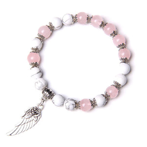 Angel Wing Stretch Stone Bracelet Heartfelt Thank You Friendship Bead Bracelet