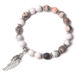 Angel Wing Stretch Stone Bracelet Heartfelt Thank You Friendship Bead Bracelet