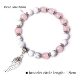 Angel Wing Stretch Stone Bracelet Heartfelt Thank You Friendship Bead Bracelet
