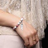 Angel Wing Stretch Stone Bracelet Heartfelt Thank You Friendship Bead Bracelet