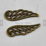 30pcs Antique Bronze Filigree Wing Charm Pendants for DIY Jewelry Making