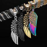 Angel Wings Animal Long Necklace Chain Punk HipHop Stainless Steel Jewelry Gift