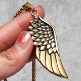 Angel Wings Animal Long Necklace Chain Punk HipHop Stainless Steel Jewelry Gift