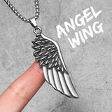 Angel Wings Animal Long Necklace Chain Punk HipHop Stainless Steel Jewelry Gift