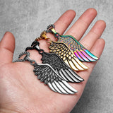 Angel Wings Animal Long Necklace Chain Punk HipHop Stainless Steel Jewelry Gift