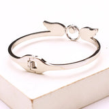 Zircon Angel Wings Bracelet for Women Stainless Steel Bangle