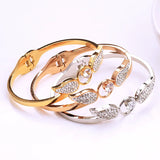 Zircon Angel Wings Bracelet for Women Stainless Steel Bangle