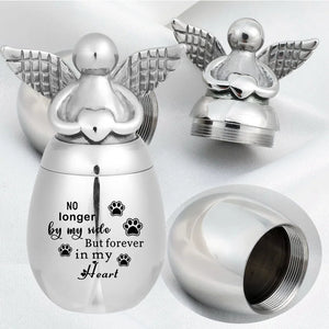 Angel Wings Charm Cremation Urn Necklace - Pet Paw Keepsake Urn