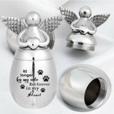 Angel Wings Charm Cremation Urn Necklace - Pet Paw Keepsake Urn