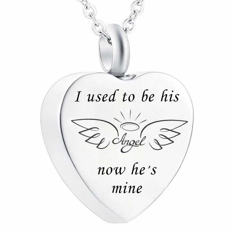 Angel Wings Cremation Urn Necklace for Ashes Stainless Steel Pendant