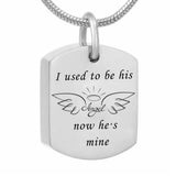 Angel Wings Cremation Urn Necklace for Ashes Stainless Steel Pendant