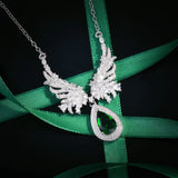Angel Wings Emerald Necklace Green Diamond Colorful Party Jewelry