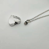 Angel Wings Heart Pendant Cremation Keepsake Urn Necklace Stainless Steel