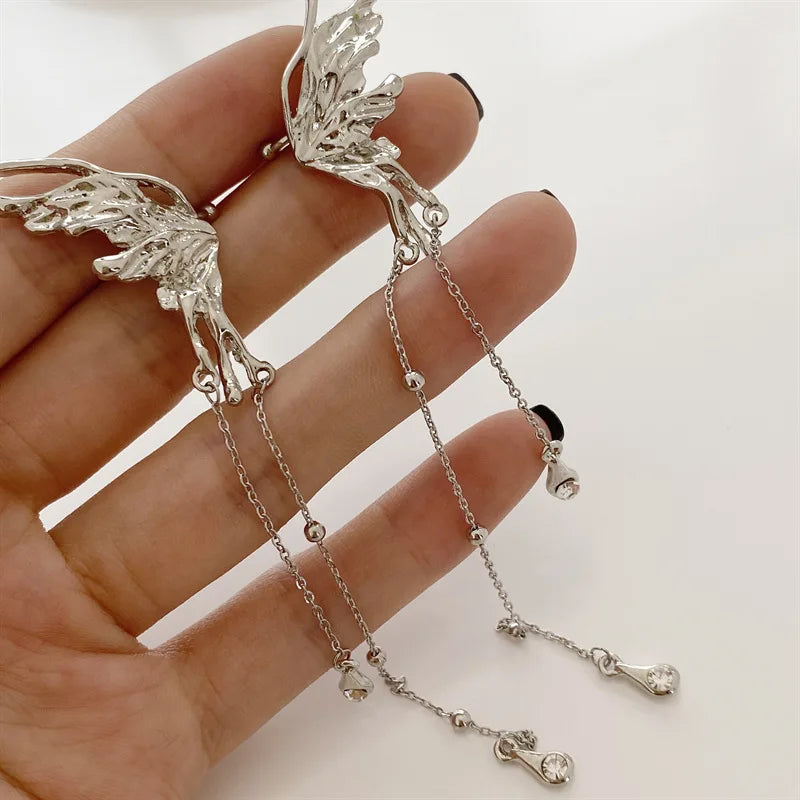 Wings Butterfly Tassel Ear Cuff Non Piercing Punk Jewelry