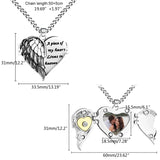 Angel Wings Locket Necklace Pendant Gift for Women Photo Locket Keepsake Jewelry