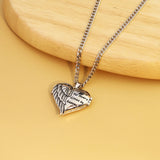 Angel Wings Locket Necklace Pendant Gift for Women Photo Locket Keepsake Jewelry